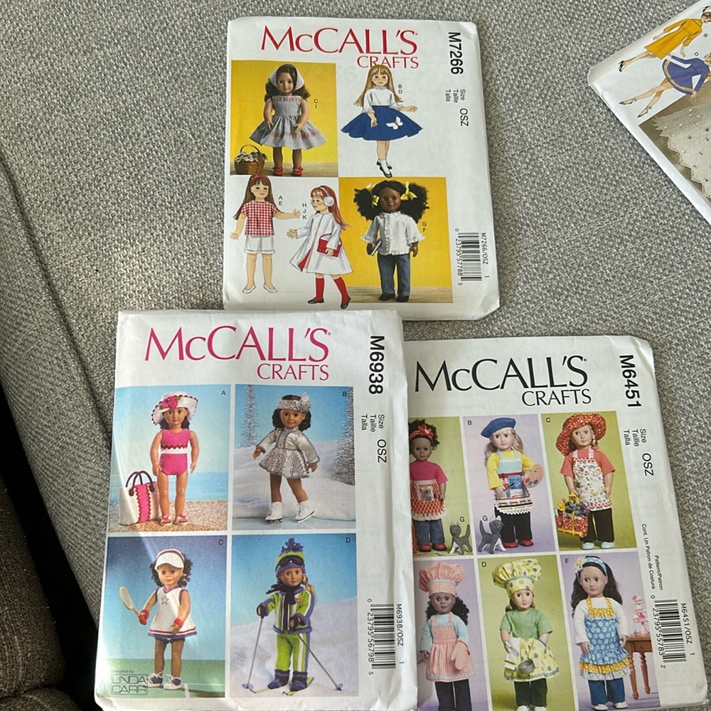 3 McCall’s doll clothes patterns